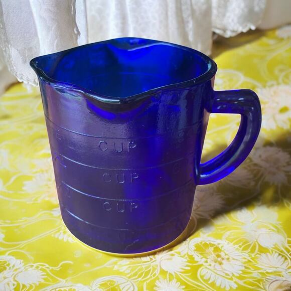 Fire King Glass Cobalt Measuring Cup 1960s